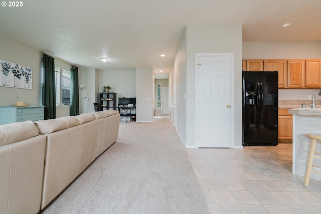 311 W Jadon Dr, Lebanon, OR 97355 - living area with recessed lighting, baseboards, and light tile patterned floors