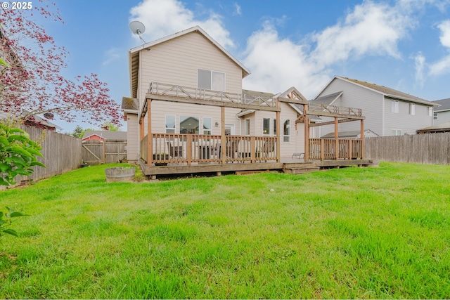 311 W Jadon Dr, Lebanon, OR 97355 - rear view of house featuring a wooden deck and a balcony