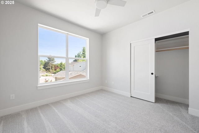 9258 SW Waverly Dr, Tigard, OR 97224 - unfurnished bedroom featuring baseboards, carpet flooring, a closet, and a ceiling fan