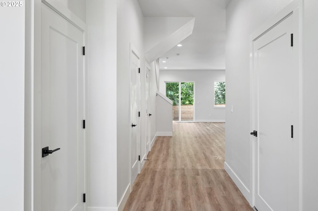 9258 SW Waverly Dr, Tigard, OR 97224 - hall with recessed lighting, light wood-style floors, and baseboards
