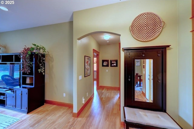 foyer featuring light hardwood / wood-style floors