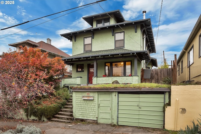 view of front of house with a garage