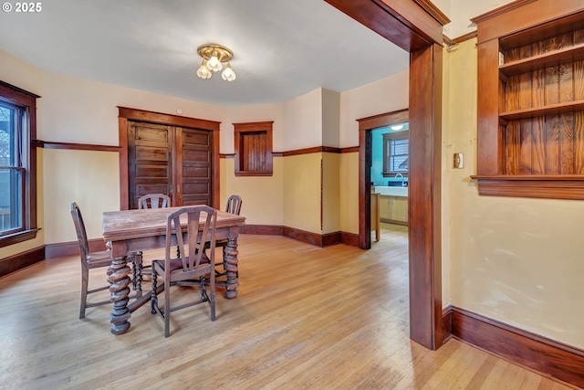 3820 N Haight Ave, Portland, OR 97227 - dining space featuring light wood-style flooring and baseboards