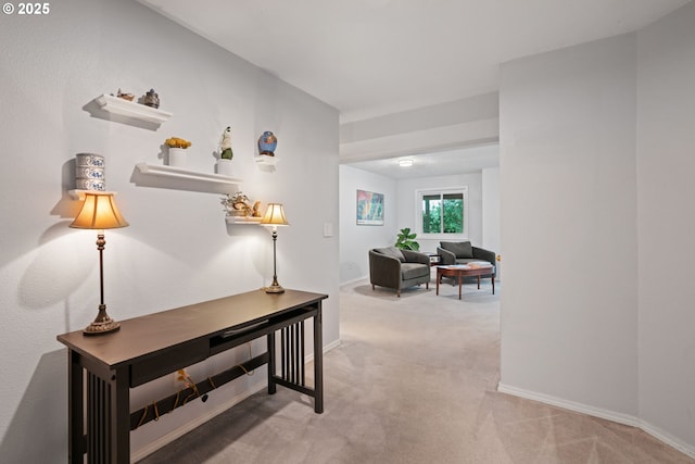 11442 SW Woodlee Heights Ct, Portland, OR 97219 - hallway featuring light colored carpet and baseboards