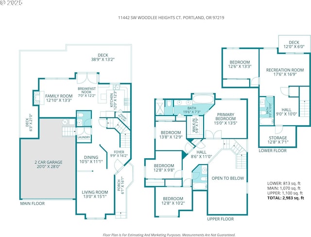 11442 SW Woodlee Heights Ct, Portland, OR 97219 - view of floor plan / room layout