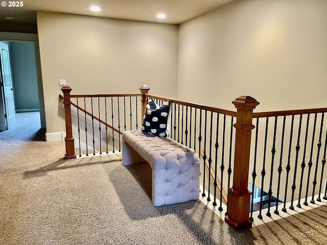 7102 SW 78th Ave, Portland, OR 97223 - staircase featuring carpet floors and recessed lighting