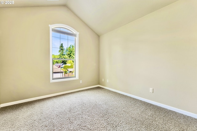 7102 SW 78th Ave, Portland, OR 97223 - unfurnished room with lofted ceiling, plenty of natural light, carpet flooring, and baseboards