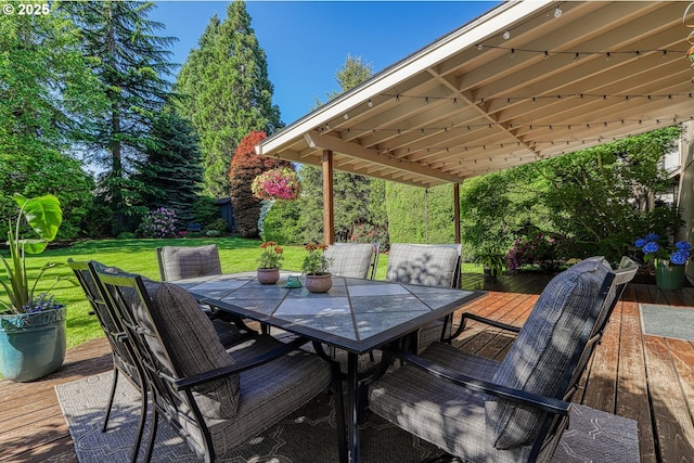 3003 NE 164th St, Ridgefield, WA 98642 - wooden terrace with a yard and outdoor dining space