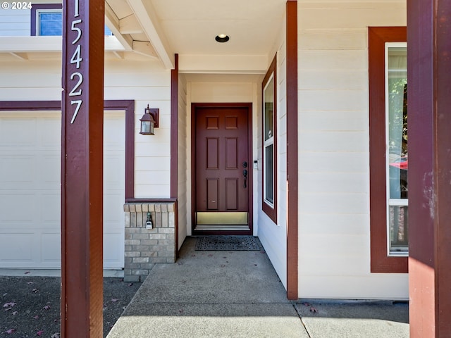 view of exterior entry