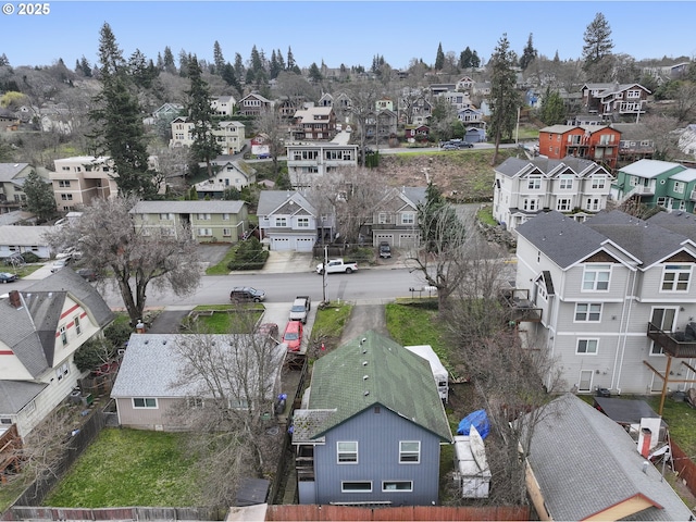 aerial view featuring a residential view