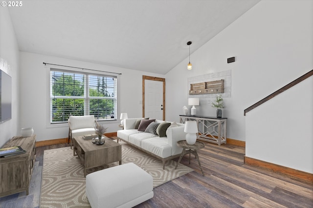 20694 SW Parker Ct, Beaverton, OR 97078 - living room with wood finished floors and high vaulted ceiling