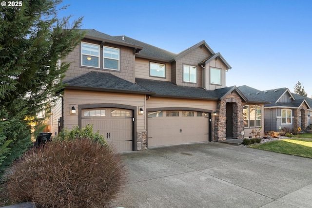 view of front facade with a garage