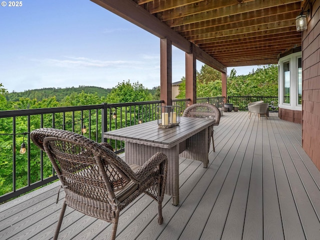 9320 NW Skyview Ct, Portland, OR 97231 - wooden terrace featuring a forest view