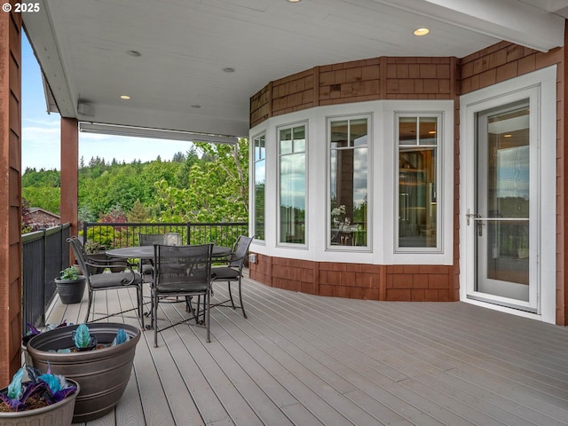 9320 NW Skyview Ct, Portland, OR 97231 - wooden deck with outdoor dining area