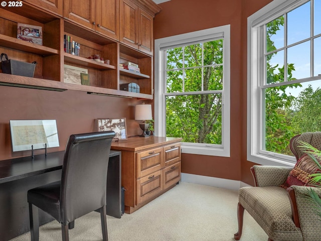 9320 NW Skyview Ct, Portland, OR 97231 - office with light colored carpet, plenty of natural light, and built in desk