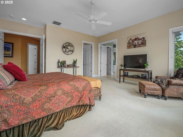 9320 NW Skyview Ct, Portland, OR 97231 - carpeted bedroom featuring recessed lighting, baseboards, and a ceiling fan