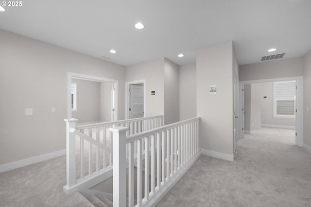 17716 NW Layla Dr Lot 28, Portland, OR 97229 - corridor with carpet flooring, an upstairs landing, baseboards, and recessed lighting