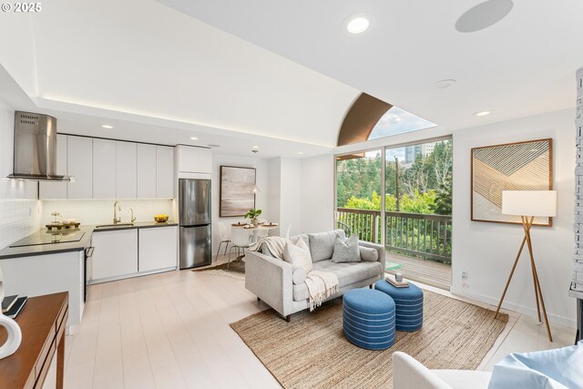 859 SW Broadway Dr Unit 41, Portland, OR 97201 - living room with recessed lighting and light wood-type flooring