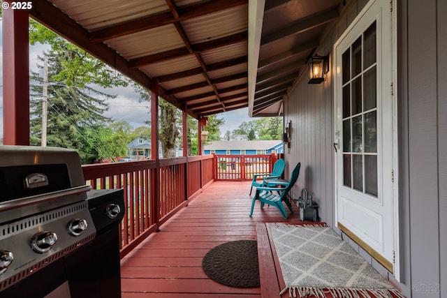 deck with grilling area