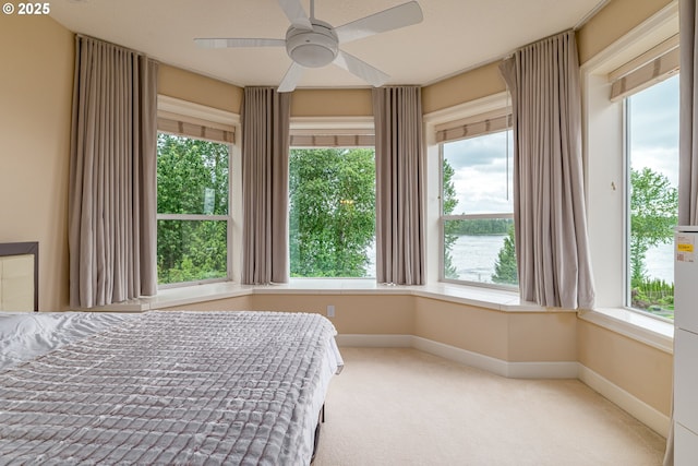 16215 SE Rivershore Dr, Vancouver, WA 98683 - bedroom featuring baseboards, carpet flooring, and ceiling fan