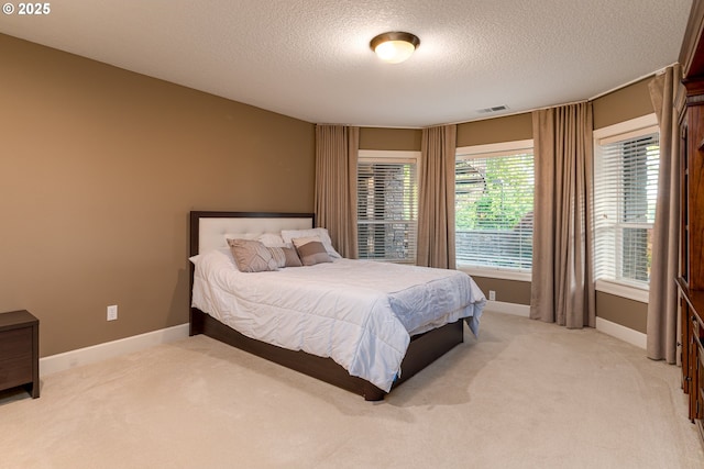 16215 SE Rivershore Dr, Vancouver, WA 98683 - bedroom with light colored carpet, a textured ceiling, and baseboards