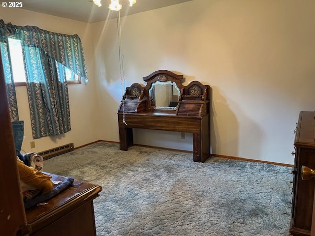 13727 SE Raymond St, Portland, OR 97236 - sitting room with carpet floors, a baseboard radiator, and baseboards