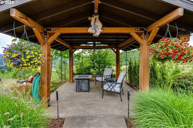36910 Edgehill Rd, Springfield, OR 97478 - view of patio featuring a fire pit