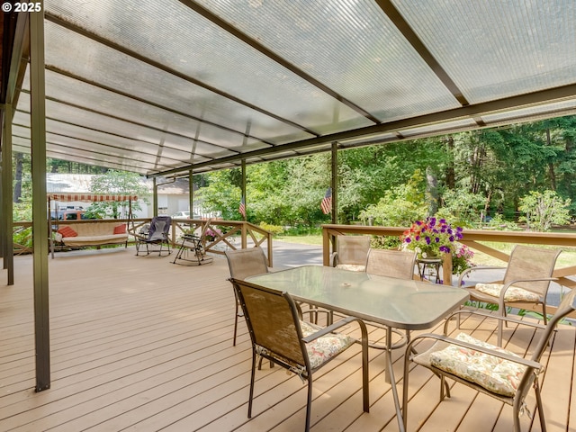 24873 S Beeson Rd, Beavercreek, OR 97004 - wooden terrace featuring outdoor dining area