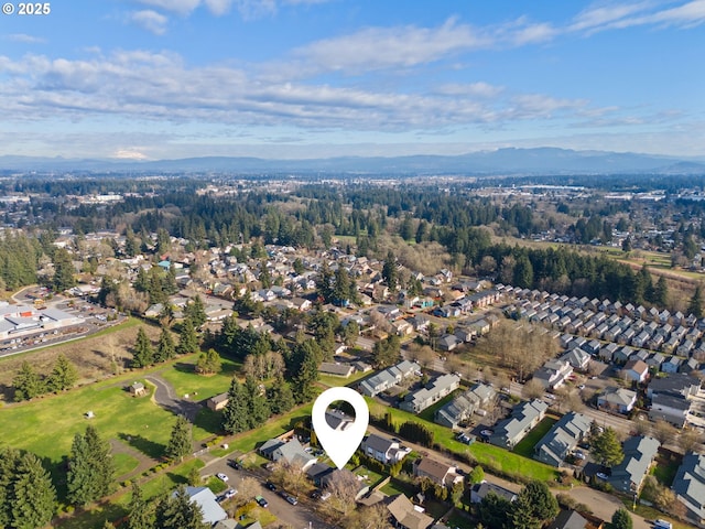 aerial view with a mountain view