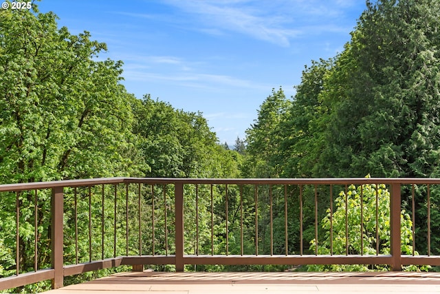 balcony with a wooded view