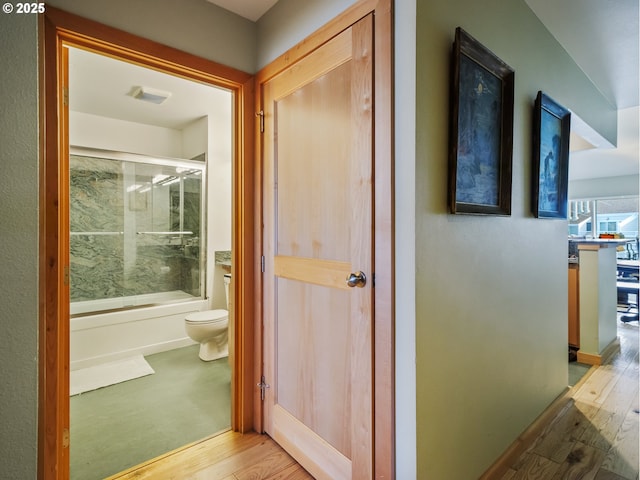 hall featuring light hardwood / wood-style floors