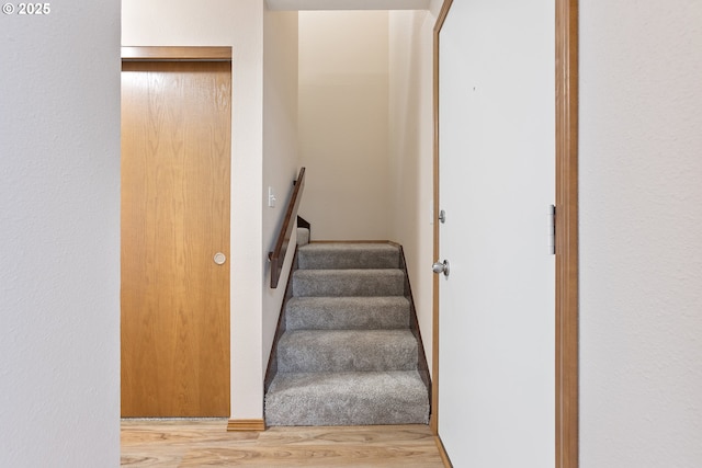 251 NE Village Squire Ave Unit 15, Gresham, OR 97030 - stairway with wood finished floors
