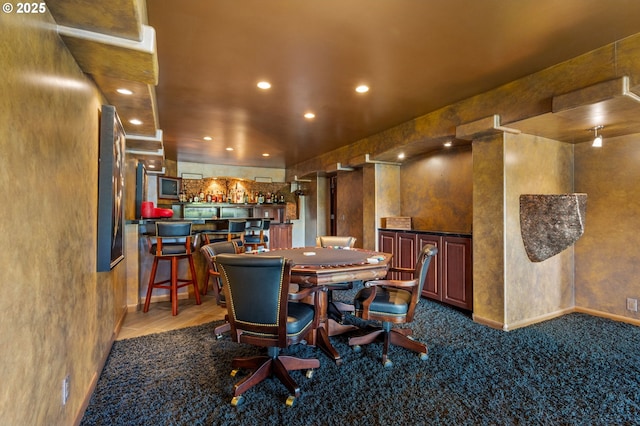 6421 Brooklake Rd, Salem, OR 97305 - dining room with a bar and recessed lighting