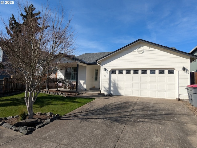 250 W 13th St, Lafayette, OR 97127 - single story home with driveway, an attached garage, and covered porch