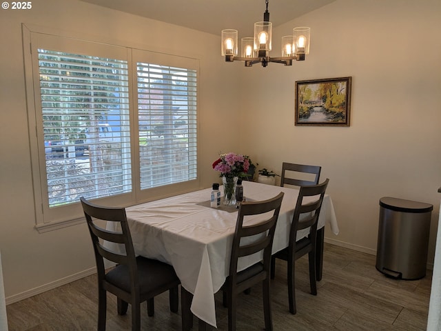 250 W 13th St, Lafayette, OR 97127 - dining room with a chandelier, plenty of natural light, baseboards, and wood finished floors