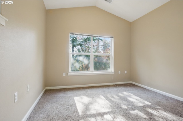22864 SW Forest Creek Dr Unit 200, Sherwood, OR 97140 - carpeted empty room featuring vaulted ceiling and baseboards