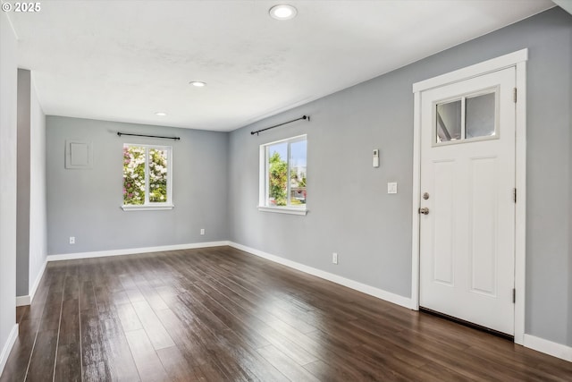 63 S 22nd St, Saint Helens, OR 97051 - entrance foyer with recessed lighting, baseboards, and dark wood finished floors