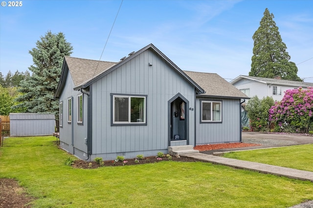 63 S 22nd St, Saint Helens, OR 97051 - bungalow-style house with a shingled roof, a front lawn, and crawl space