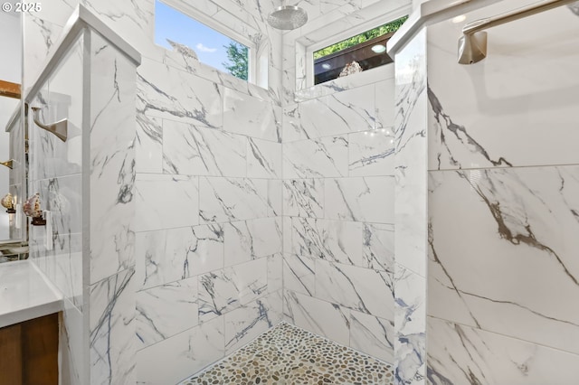 39100 SE Tumala Mountain Rd, Estacada, OR 97023 - bathroom featuring vanity and a tile shower