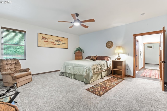 39100 SE Tumala Mountain Rd, Estacada, OR 97023 - bedroom featuring carpet flooring, baseboards, and ceiling fan