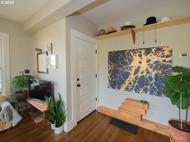 1236 N Emerson St, Portland, OR 97217 - foyer with wood finished floors and baseboards