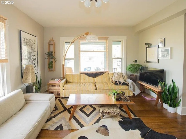1236 N Emerson St, Portland, OR 97217 - living room with wood finished floors