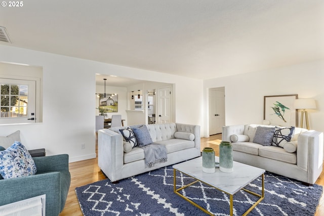 living room featuring hardwood / wood-style flooring