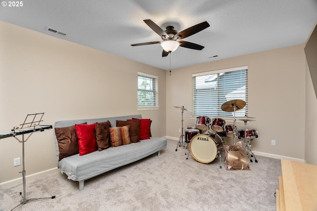 14727 Purple Ash Way, Oregon City, OR 97045 - game room featuring ceiling fan, carpet flooring, and baseboards