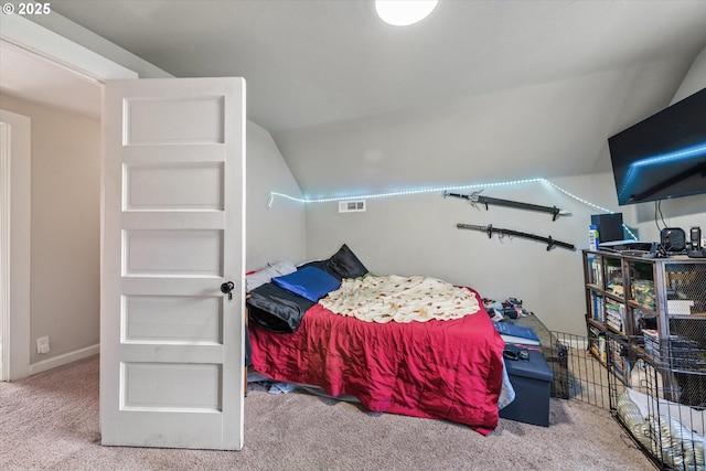 69768 Hwy 237, Cove, OR 97824 - bedroom with carpet flooring and vaulted ceiling