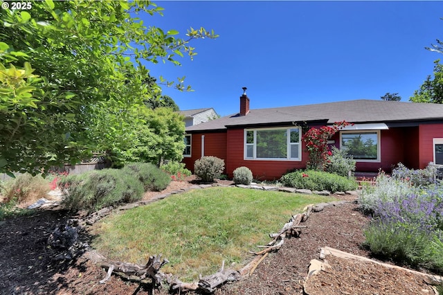 1119 7th St, Springfield, OR 97477 - view of front of property with a chimney and a front lawn