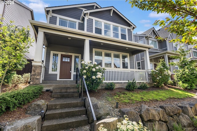 view of front of property with covered porch