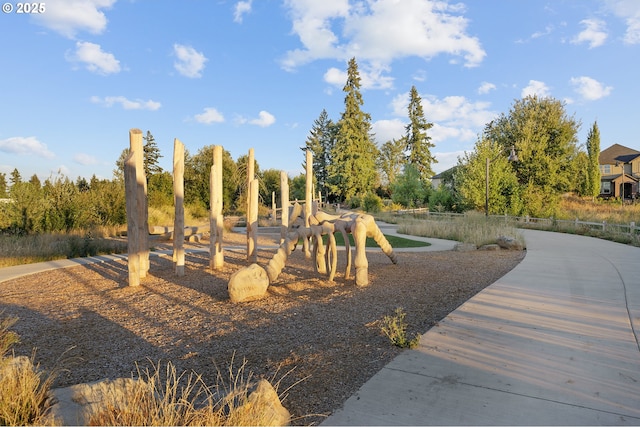 view of community jungle gym