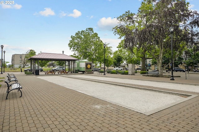 view of community featuring a gazebo