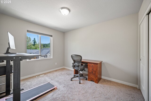 1012 NE 11th Ct, Battle Ground, WA 98604 - home office with carpet flooring and a textured ceiling